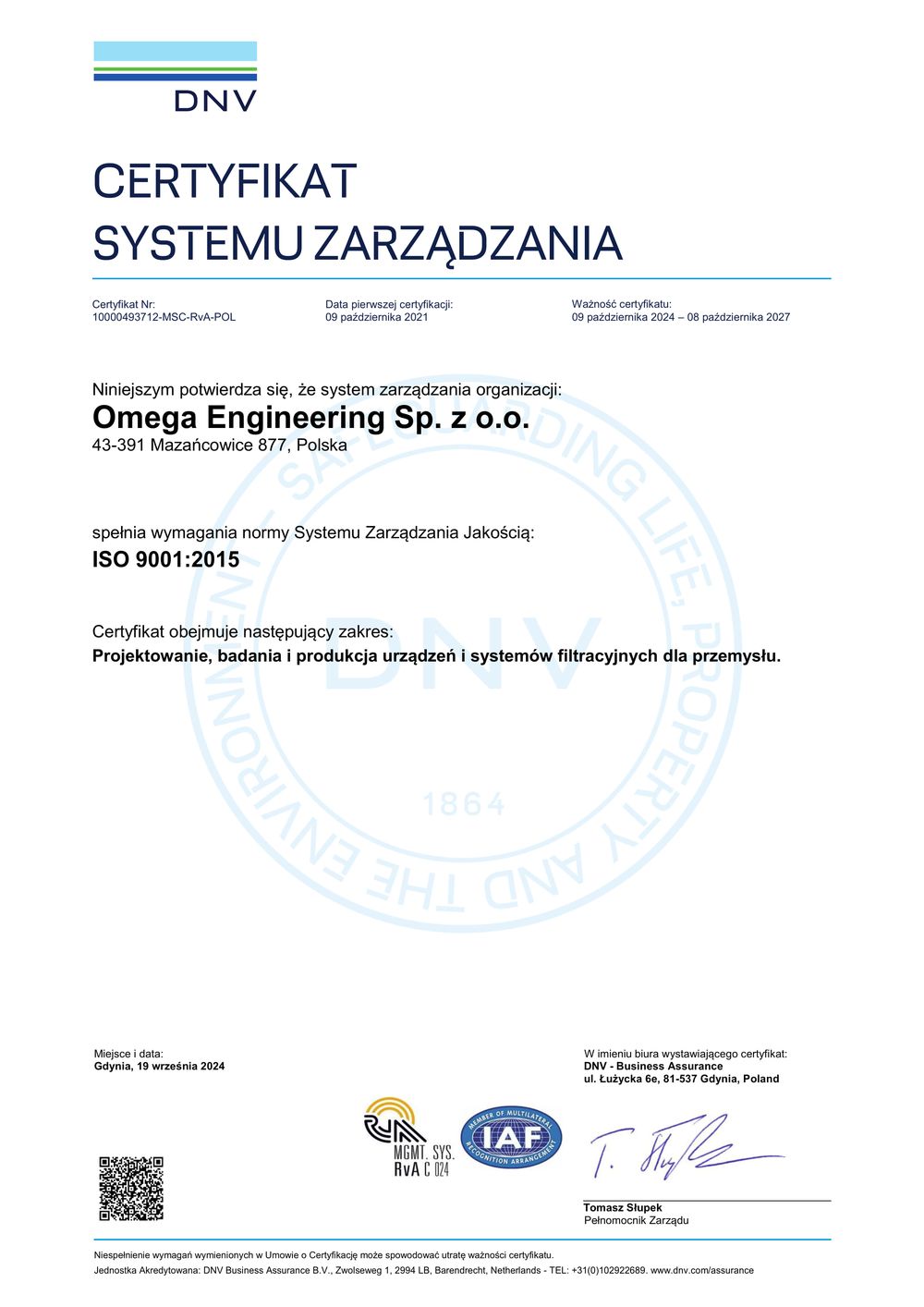 Certyfikat ISO